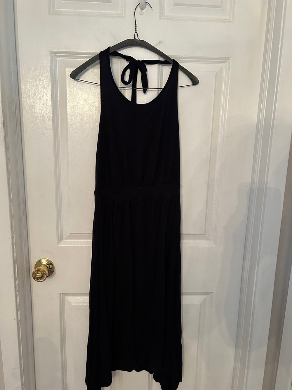 Old Navy Black Halter Tie-Back Midi Dress